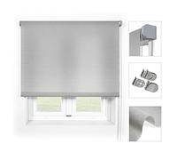 Blindecor Ara Premium | Store uni translucide de haute qualité - Gris argent, 80 x 190 cm (largeur x hauteur) | Taille du tissu 77 x 185 cm. Stores de fenêtre