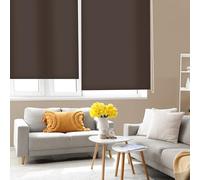 Blindecor Ara | Store enrouleur translucide uni - Marron foncé, 160 x 175 cm (largeur x hauteur) | Taille du tissu 157 x 170 cm | Stores pour fenêtres
