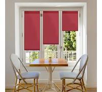 Blindecor Aure | Store enrouleur Easyfix translucide uni - Rouge bordeaux, 140 x 180 cm (largeur x hauteur) | Taille du tissu 137 x 175 cm | Stores de fenêtre sans outil