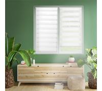 Blindecor Indus Store jour nuit sans percage | Couleur Blanc cassé 77 x 180 cm (L x H) | Taille du tissu 74 x 175 cm | Store enroleur fixation avec ou sans perçage