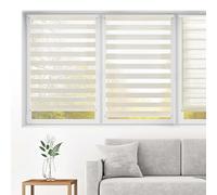 Blindecor Indus Store jour nuit sans percage | Couleur Lin 30 x 150 cm (L x H) | Taille du tissu 27 x 145 cm | Store enroleur fixation avec ou sans perçage