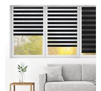 Blindecor Indus Store jour nuit sans percage | Couleur Noir 62 x 180 cm (L x H) | Taille du tissu 59 x 175 cm | Store enroleur fixation avec ou sans perçage