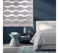 Blindecor Lira Ondas Store Enrouleur de Nuit et Jour Gris argenté 100 x 180 cm (l x h) Dimensions du Tissu 97 x 175 cm
