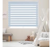 Blindecor Lira Store Enrouleur Jour Nuit Double, Bleu Clair, Zèbre 80 x 180 cm (Largeur x Hauteur) | Tissu 77 x 175 cm. Stores Élégants
