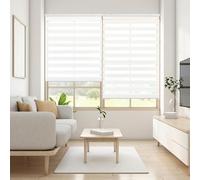 Blindecor Lira Store enrouleur nuit et jour - Blanc - Store occultant - 90 x 180 cm (l x h) - Dimensions du tissu 87 x 175 cm - Stores nuit et jour élégants