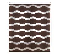 Blindecor Store Lira Ondes, Store Enrouleur Double Tissage, Jour/Nuit, Marron, 100 x 180 cm (Largeur x Hauteur)