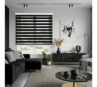 Blindecor Vela Store enrouleur double tissage prime avec galerie | Noir, store enrouleur 160 x 180 cm (largeur x hauteur) | Taille du tissu 157 x 175 cm | Store jour et nuit élégant