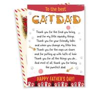 BlinkWishes Carte de fête des pères de chat, cartes de vœux amusantes et sincères pour papa chat avec sceau et enveloppe, cartes de fête des pères pour papa, propriétaire de chats, amoureux des