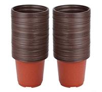 BlissfulAbode Pots pour semis/bouturage, 100 pièces Pots de pépinière en plastique pour plantes, Contenants pour plantes et fleurs pour fruits, légumes, plantes, plantes grasses, boutures, repiquage