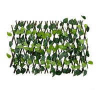 BlissfulAbode Treillis Extensible pour Jardin, clôture, Brise-Vue en Feuilles de Lierre artificielles, clôture en Bois et Plastique pour Jardin, terrasse, Balcon, décoration intérieure et extérieure,