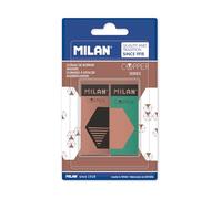 Blister 2 gommes à effacer crème 320 noir série Copper MILAN, BPM10484