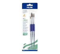 Blister 3 Pinceaux Ronds (Poils Chèvre Et Synthétique) Manche En Plastique Ergo, Série 116 Nº 2, 8 Et 12