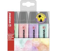 Blister 4 surligneurs - STABILO - Couleurs pastel