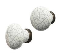 Blister avec 2 boutons ronds pour meuble fabriqué en porcelaine finition céramique MOD.818 Ø30 mm
