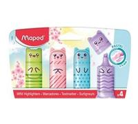 Blister carton 4 mini surligneurs Maped Pocket Pastel Multicolore E