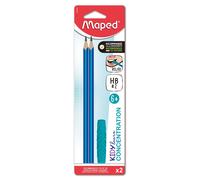 Maped - Crayon à papier Kidy Learn Concentration - Mine HB2 - Triangulaire - Embout relaxant