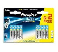 Blister de 6+2 piles Alcalines 1,5V AAA LR03 High Tech Power Boost G