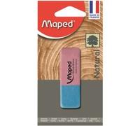 Maped Gomme Duo-Gom - gomme moyenne en caoutchouc naturel sans PVC - Rose et bleu - Certifié FSC