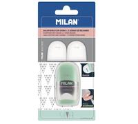 Blister Gomme Avec Taille-Crayons Capsule Silver + 2 Recharges Gommes