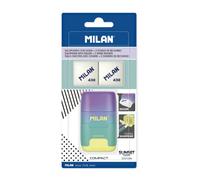 Blister Gomme Avec Taille-Crayons Compact Sunset Turquoise + 2 Recharges Gommes