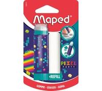 Maped – Gomme rétractable Pixel Party – Rotatif, 1 recharge, blanche, sans PVC ni phtalate