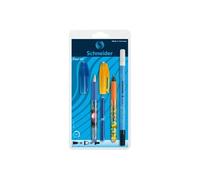 Schneider 74370 Set d'écriture avec 1 stylo à plume + 1 roller + 1 effaceur d'encre double pointe - Motif Aléatoire