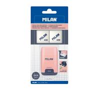 Blister Taille-Crayons-Gomme Compact Série 1918 Rose + 2 Gommes De Recharge