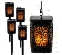 BLIXTAR 4x Solar 3in1 Garten LED Lampe, lanterne, torche effet flamme Lanterne