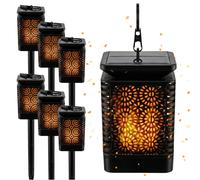 BLIXTAR 6x Solar 3in1 Garten LED Lampe, lanterne, torche effet flamme Lanterne