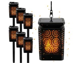 BLIXTAR, lampe solaire d'extérieur 6 en 1, lanterne, lampe de poche avec effet flamme