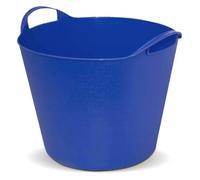 Blizz-z Auge Souple - 42 litres - Hauteur : 38 cm, Ø36 cm - Rond - 1 pièce | Auge de transport flexible - cabas de chantier - 2 poignées - seau en plastique avec anses - auge de maçon - blue, Made in EU