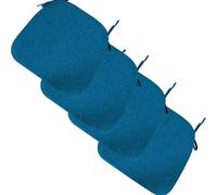 BLLMTEAR Lot de 4 Coussin de Siège/Chaise avec Lacets, 38x35cm Galette de Chaises Dehoussable Lavable, 3cm Épais Coussins de Chaises D'Interieur pour Cuisine，Jardin, Bureau, École, Patio, Bistro