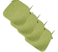 BLLMTEAR Lot de 4 Coussin de Siège/Chaise avec Lacets, 38x35cm Galette de Chaises Dehoussable Lavable, 3cm Épais Coussins de Chaises D'Interieur pour Cuisine，Jardin, Bureau, École, Patio, Bistro