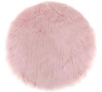 BLLMTEAR Tapis Coussin de Chaise Rond Pelucheux Fausse Fourrure Man-Made Laine,Anti-Dérapage Moquette Shaggy Canapé Chaise Coussin Natte Salon Chambre Coucher Salle À Manger(6,30cm/12in)
