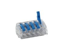 BLM, Borne à Levier 485, Sachet de 10 Bornes 5 Entrées, Compatible Fils 0,2-4 mm², Tension 450V, Courant 32A, Longueur Dénudage 10mm, Installation Rapide et Sécurisée, Sans Outils