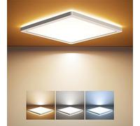 BLNAN Plafonnier LED 24W, Plat Blanc Chaud Neutre Froid 3000K/4000K/5000K, Panneau de 2400LM avec Rétroéclairage Pour Chambre à Coucher, Salon, Cuisine, Couloir, Salle de Bain, Ultra-mince de 30cm