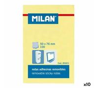 MILAN Bloc de notes adhésives 50 x 76 mm – 100 feuilles – Jaune