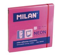 Bloc 100 notes adhésives Fluo 76 x 76 mm, rose