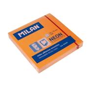 Bloc 100 notes adhésives orange Fluo 76 x 76 mm