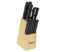 Bloc 11 Couteaux & Ciseaux Inox 34cm Noir