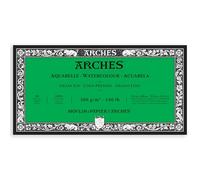 Arches Bloc aquarelle 20 feuilles collées 4 côtés 15×30 cm 300 g/m² grain fin blanc naturel