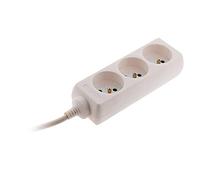 Bloc 3 Prises avec fiche Extra Plate - Blanc - 1m - Zenitech