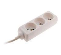 Zenitech Bloc multiprise 3 prises - fiche extra-plate 16A - Blanc 1 m - intérieur