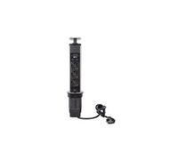 Bloc 3 prises escamotable + 2 x usb - schuko