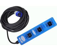 bloc 3 prises Schuko 16A IP54 caravane camping-car caravane bateau etc.230V-250V avec câble et prise CEE 5 m (PA)