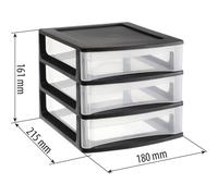 Bloc 3 tiroirs de rangement 180x215x161mm EDA - 17732
