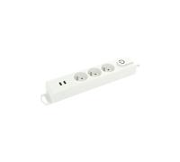 Bloc multiprises avec interrupteur - 3x2P+T - 2 x USB-A - 1.5 m - blanc