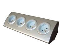 Zenitech - Bloc 4 Prises 16A 2P+T à câbler - Gris