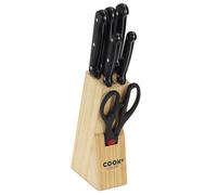 COOK CONCEPT - KD32921, Bloc de 5 Couteaux et Ciseaux de Cuisine, Ustensiles de Cuisine Pratiques, Design Élégant et Fonctionnel, Tranchant Exceptionnel, Légèreté, 20 cm, Noir
