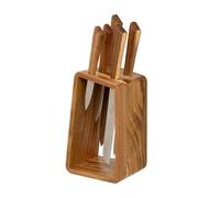 Bloc 5 Couteaux en Bois Acacia 36cm Marron